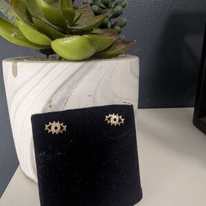 10Kt GOLD EVIL EYE DESIGN STUD EARRINGS